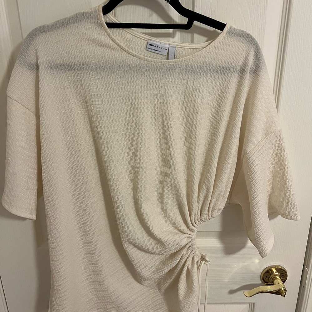 ASOS Cream Ruched Top - Picture 2 of 4